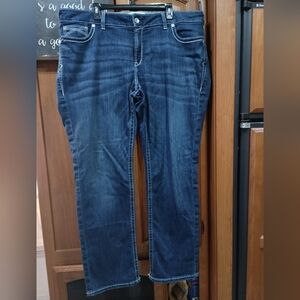 Ariat Real Denim Mid Rise Straight Women's Blue Jeans 22W Western Rodeo Cowgirl